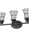 9" Black Metal Vanity Flush Mounted Sconce