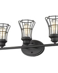 9" Black Metal Vanity Flush Mounted Sconce