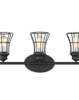 9" Black Metal Vanity Flush Mounted Sconce