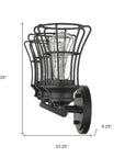 9" Black Metal Vanity Flush Mounted Sconce