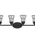 9" Black Metal Vanity Flush Mounted Sconce