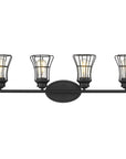 9" Black Metal Vanity Flush Mounted Sconce