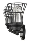 9" Black Metal Vanity Flush Mounted Sconce