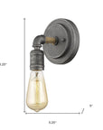Industrial Textured Gray Wall Light