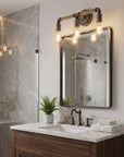 2" Black Metal Vanity Flush Mounted Sconce