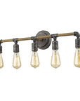 28" Black Metal Five Light Vanity Light