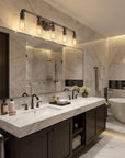 28" Black Metal Five Light Vanity Light