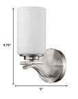 One Light Silver and Glass Wall Sconce