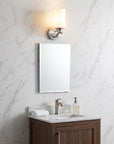 One Light Silver and Glass Wall Sconce