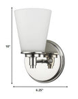Silver Wall Light with Frosted Glass Shade