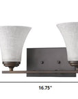 8" Antiqued Bronze Metal and Glass Vanity Flush Mounted Sconce