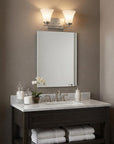 8" Silver And White Metal and Glass Vanity Flush Mounted Sconce
