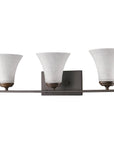 8" Bronze And White Metal and Glass Vanity Flush Mounted Sconce
