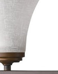 8" Bronze And White Metal and Glass Vanity Flush Mounted Sconce