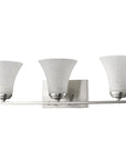 26" Silver And White Metal and Glass Three Lights Flush Mounted Sconce