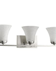 26" Silver And White Metal and Glass Three Lights Flush Mounted Sconce