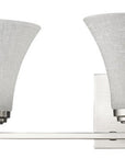 26" Silver And White Metal and Glass Three Lights Flush Mounted Sconce