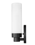 Matte Black Wall Light with Narrow Frosted Glass Shade