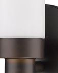 Bronze Wall Light with Narrow Frosted Glass Shade