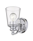 One Light Silver Glass Shade Wall Sconce