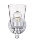 One Light Silver Glass Shade Wall Sconce