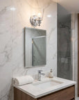 One Light Silver Glass Shade Wall Sconce