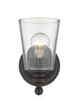 One Light Antique Bronze Glass Shade Wall Sconce