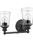 8" Black And Clear Metal Vanity Flush Mounted Sconce