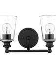 8" Black And Clear Metal Vanity Flush Mounted Sconce