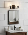 8" Black And Clear Metal Vanity Flush Mounted Sconce