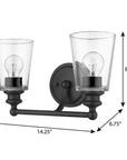 8" Black And Clear Metal Vanity Flush Mounted Sconce