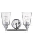 8" Silver And Clear Metal Vanity Flush Mounted Sconce