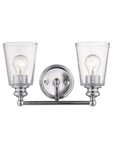 8" Silver And Clear Metal Vanity Flush Mounted Sconce