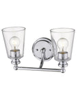 8" Silver And Clear Metal Vanity Flush Mounted Sconce