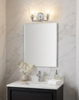8" Silver And Clear Metal Vanity Flush Mounted Sconce