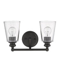 8" Black And Clear Metal Vanity Flush Mounted Sconce
