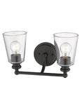 8" Black And Clear Metal Vanity Flush Mounted Sconce