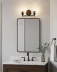 8" Black And Clear Metal Vanity Flush Mounted Sconce