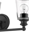 8" Black And Clear Metal Vanity Flush Mounted Sconce
