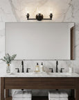 8" Black And Clear Metal and Glass Vanity Flush Mounted Sconce