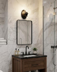 One Light Matte Black Wall Light with Clear Glass Shade