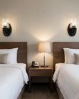 One Light Matte Black Wall Light with Clear Glass Shade