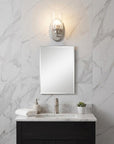 One Light Silver Wall Light with Clear Glass Shade