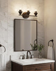 10" Black And Clear Metal and Glass Vanity Flush Mounted Sconce
