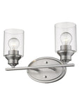 10" Silver And Clear Metal and Glass Vanity Flush Mounted Sconce
