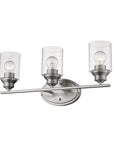 10" Clear And Silver Metal and Glass Vanity Flush Mounted Sconce