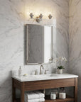 10" Clear And Silver Metal and Glass Vanity Flush Mounted Sconce