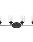 10" Black And Clear Metal Vanity Flush Mounted Sconce