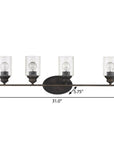 10" Black And Clear Metal and Glass Vanity Flush Mounted Sconce