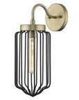 Gold and Black Metal Cage Wall Sconce